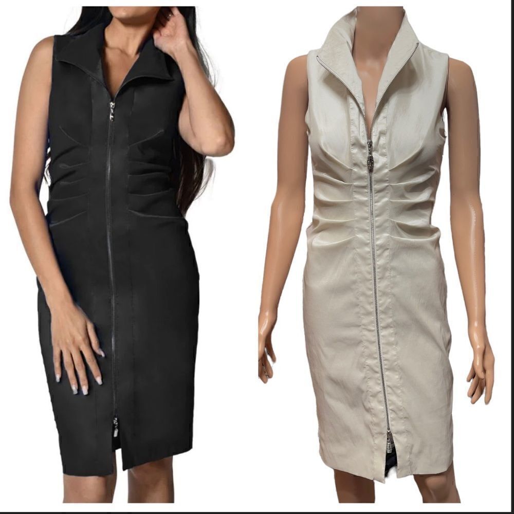 Frank Lyman Woven Zip Up Front Closure Style 221651 Dress Size 6